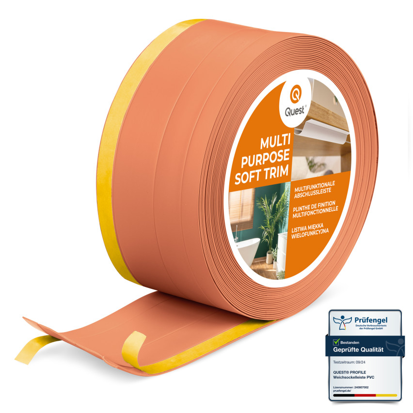 Mångsidig PVC-list 4-i-1 – Självhäftande Avslutningspanel, 120 mm, Tegelröd