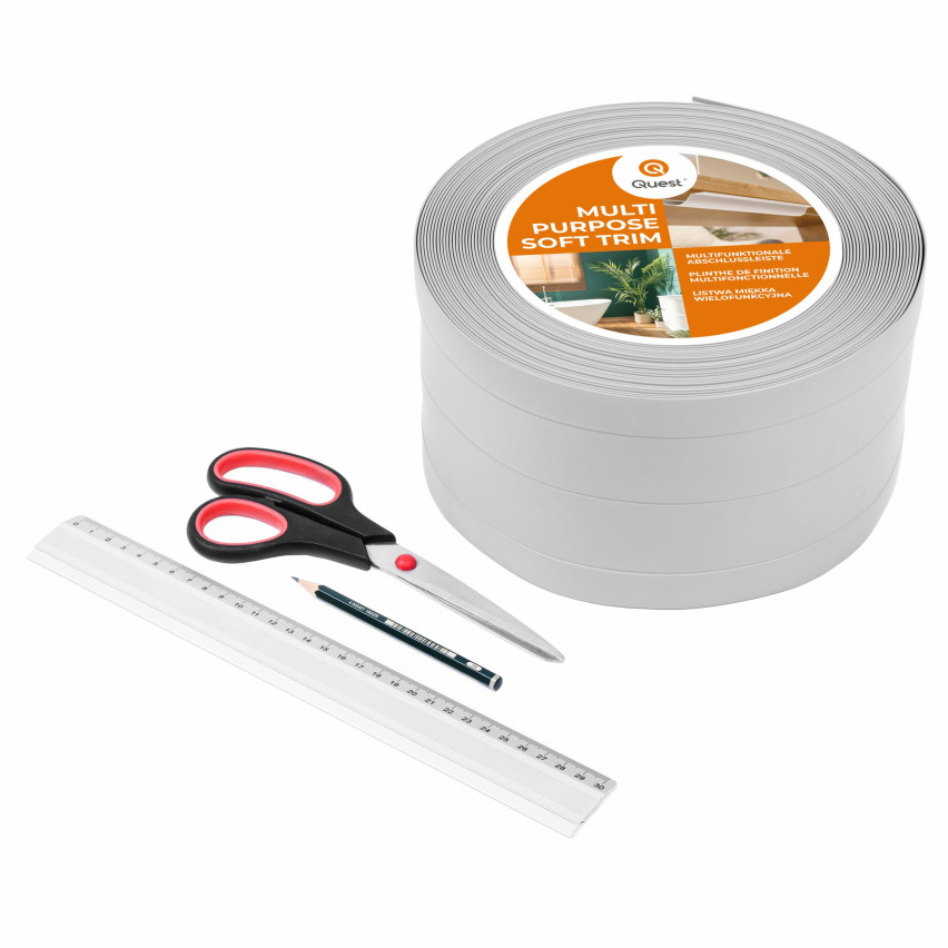 Mångsidig PVC-list 4-i-1 – Självhäftande Avslutningspanel, 120 mm, Mörkgrå