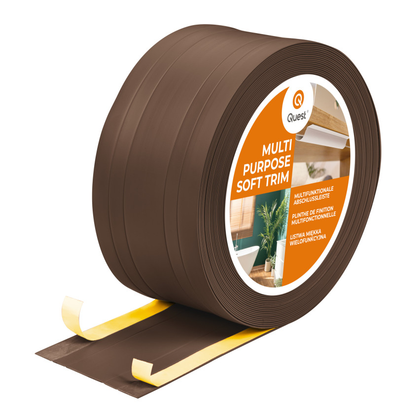PVC Multifunktionell List 2in1 – Självhäftande Avslutningspanel, 110Mm, Brun