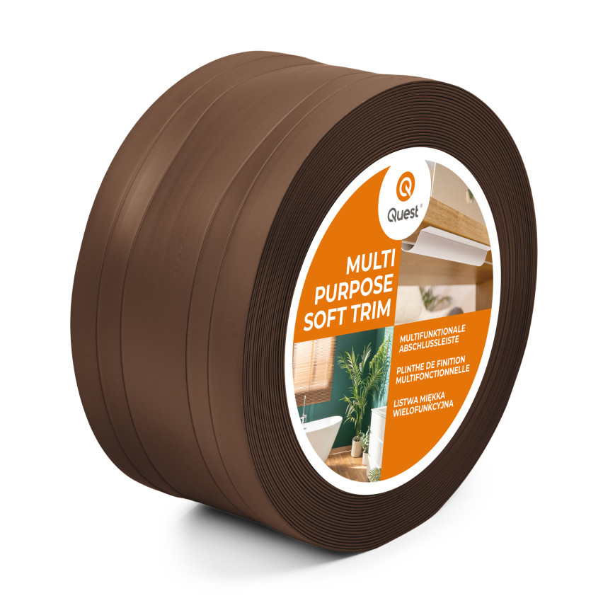 PVC Multifunktionell List 2in1 – Självhäftande Avslutningspanel, 110Mm, Brun