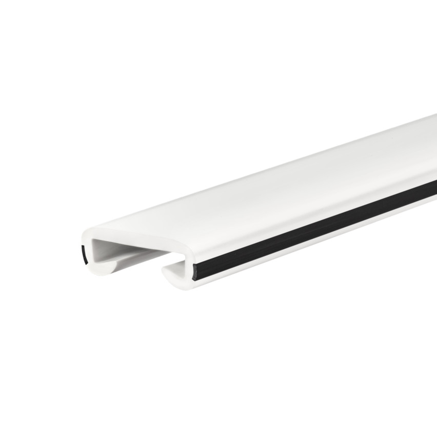 PVC ledstångslist LUX, ledstångsprofil, ledstång 40x8mm vit/svart
