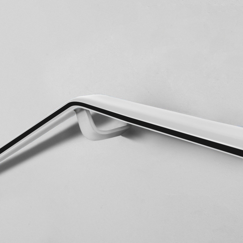 PVC ledstångslist LUX, ledstångsprofil, ledstång 40x8mm vit/svart
