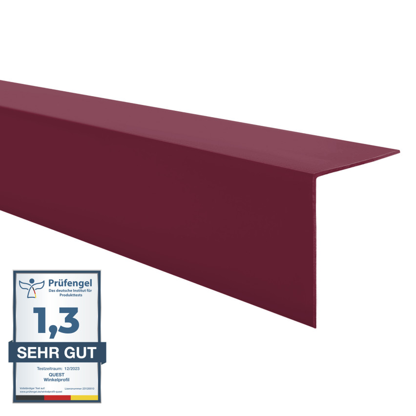 PVC Hård vinkelprofil, plast, kantskydd, vinröd