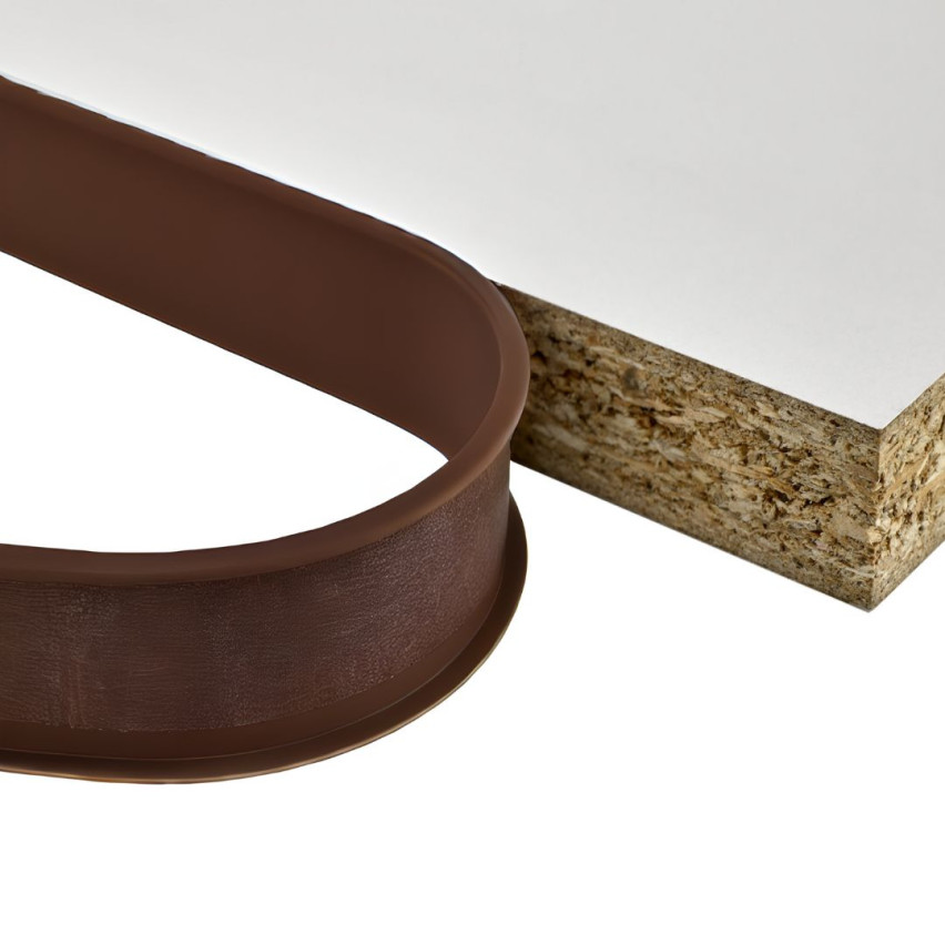 Möbellist, list c PVC 5 m, brun, elastisk kantbandning med självhäftande tejp