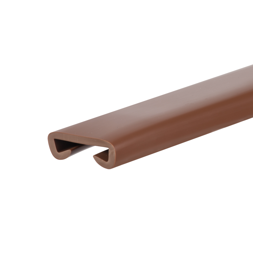 Ledstång trappa PVC PREMIUM 40x8 mm, 1 m, brun, handräcke i mjuk