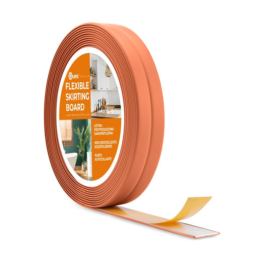 Monteringslist PVC självhäftande 10x10 mm, 5 m, Tegelsten på skumtejp