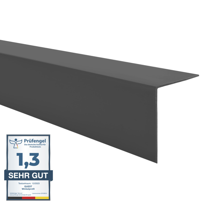 PVC Styv hörnprofil, plast, kantskydd, mörkgrå