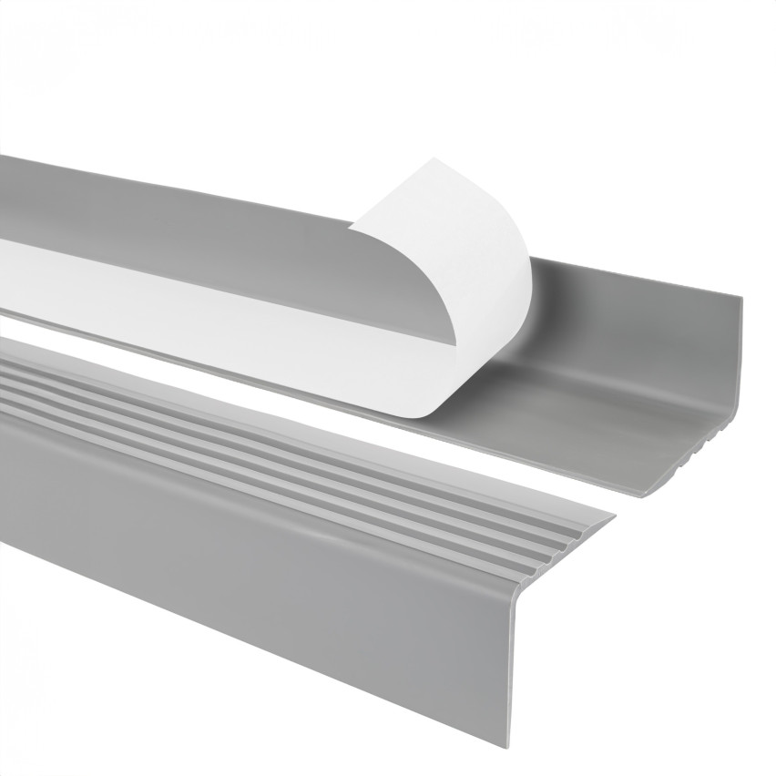 Antiglidprofil för trappor med självhäftande material, 50x42 mm, grå, 