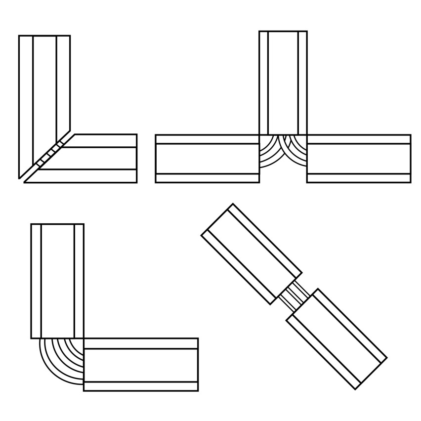 Kabelkanaler av PVC - 200 cm, trapetsformade, grå