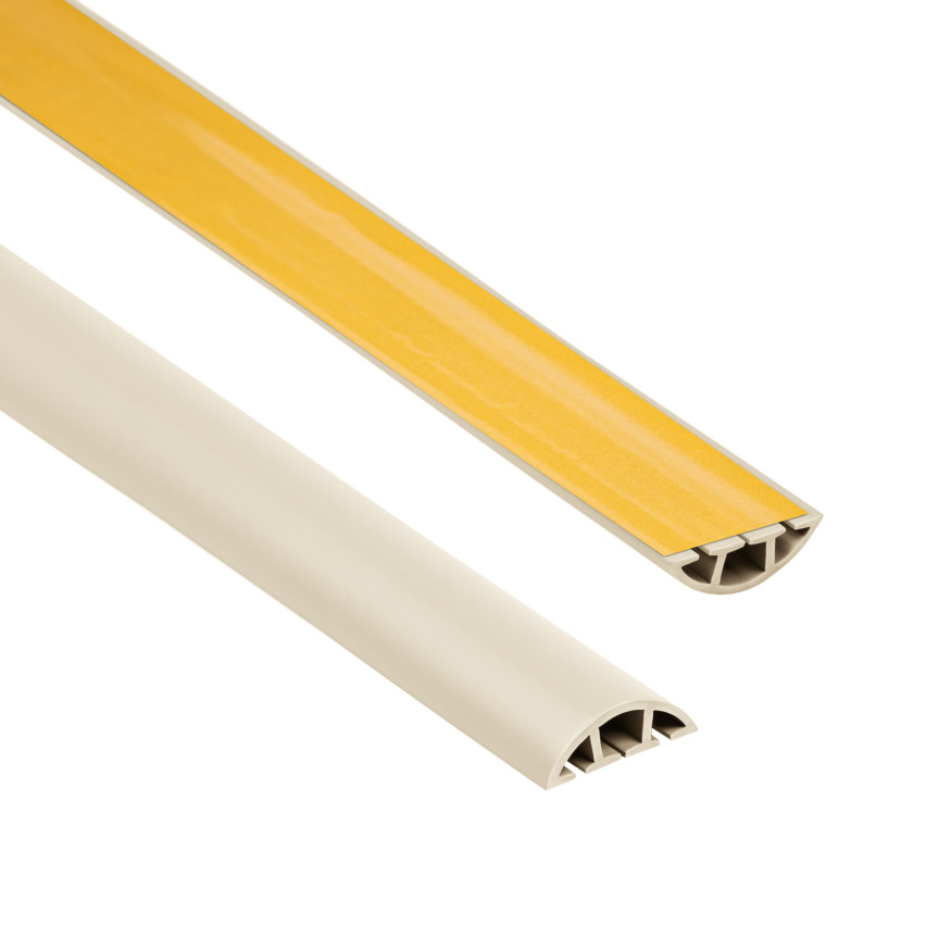 Självhäftande PVC-kabelkanal - 200 cm, halvcirkelformad, beige