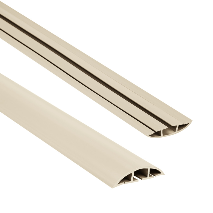 Kabelkanal av PVC - 200 cm, halvcirkelformad, beige