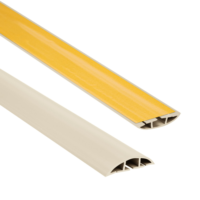 Självhäftande PVC-kabelkanal - 200 cm, halvcirkelformad, beige