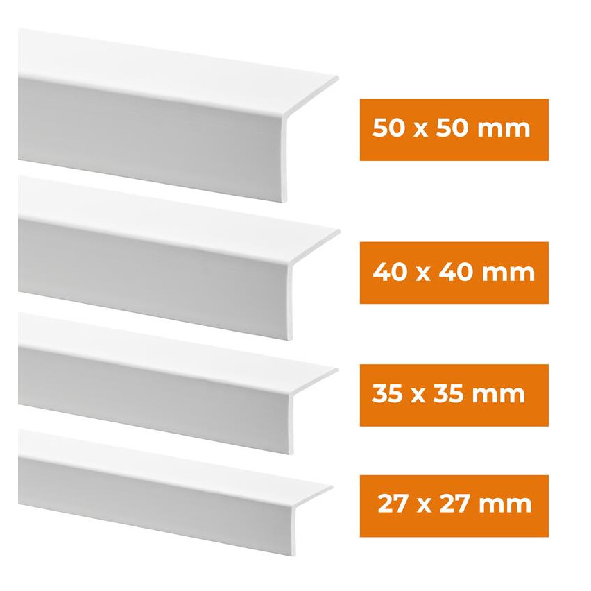 PVC hörnprofil, plast, kantskydd, vit