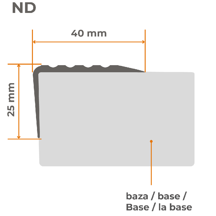 Trappnosprofil, självhäftande, PVC, plast, halkskyddsprofil, vinkelprofil, 40x25mm, grön