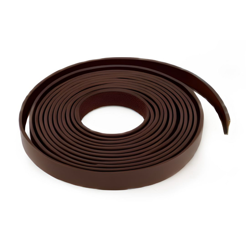Möbellist, list c PVC 5 m, brun, elastisk kantbandning med självhäftande tejp