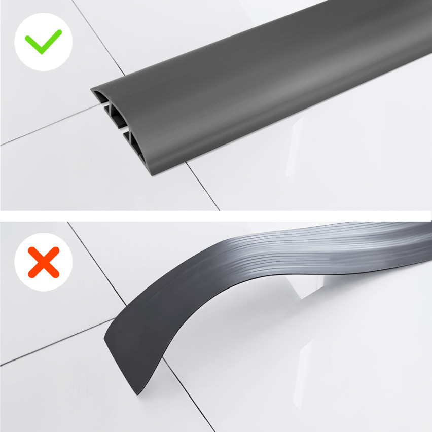 Kabelkanaler av PVC - 200 cm, trapetsformade, grå