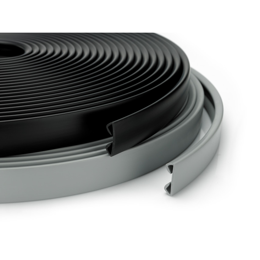 Ledstång trappa PVC STANDARD 40x8 mm, svart, handräcke i mjuk