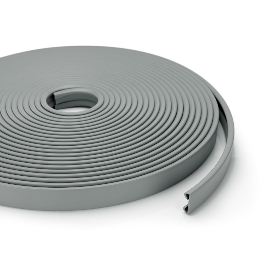 Ledstång trappa PVC STANDARD 40x8 mm, grå, handräcke i mjuk