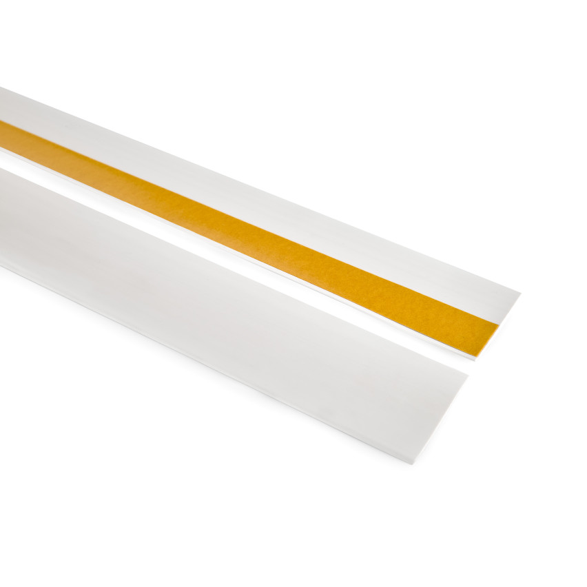 Självhäftande PVC-band, platt plastfönsterbeklädnad, vit slutprofil 5m