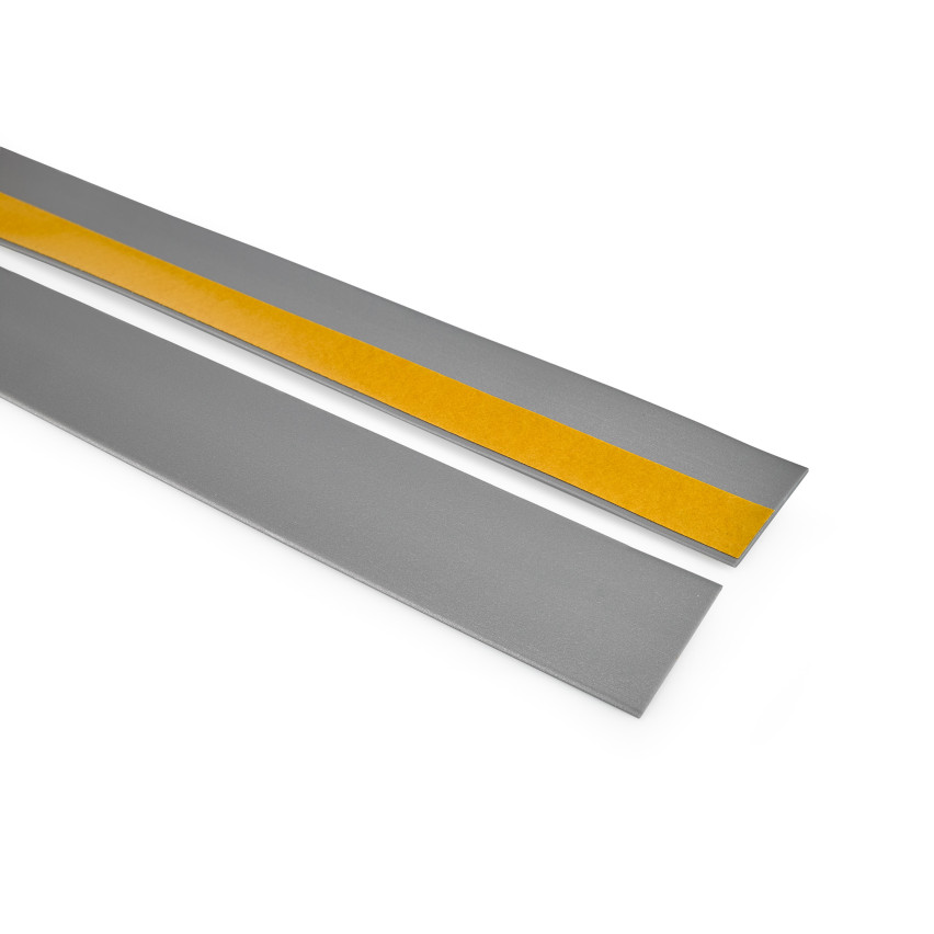 Självhäftande PVC-överdragsremsa Övergångsprofil för golvlister platt remsa 5 m, silver