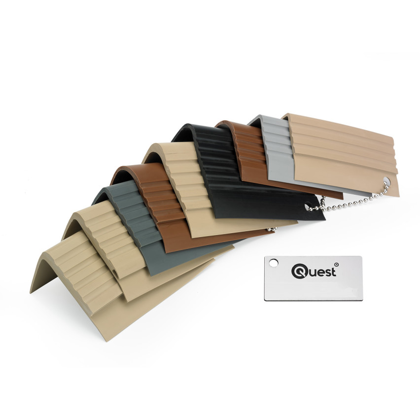 Halkfri trappkantlist PVC 50x42 mm, 150 cm, gul, trapprofil RGP