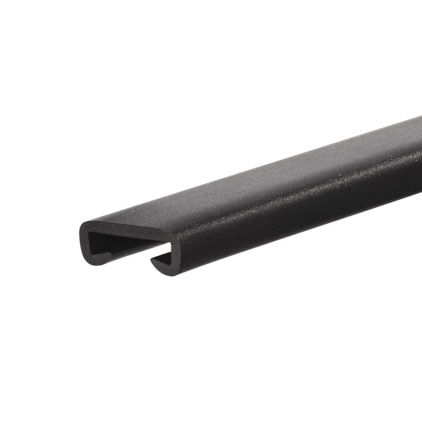 PVC PREMIUM räckeslist, räcke 40x8mm svart/silver 1m