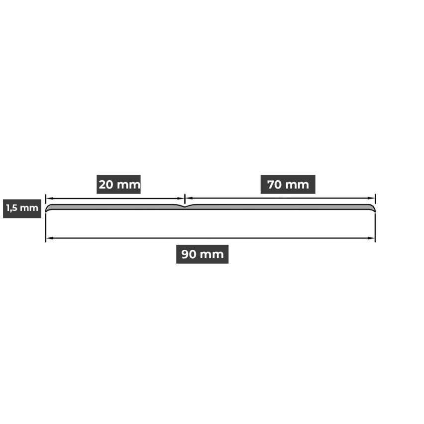 Mjuk sockel, flexibel sockel, hörnplint, PVC 70x20 mm, vit