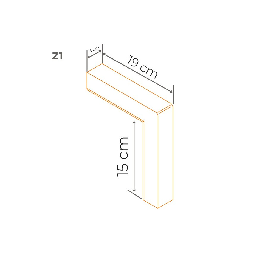 Yttre hörnelement PVC svart Z1