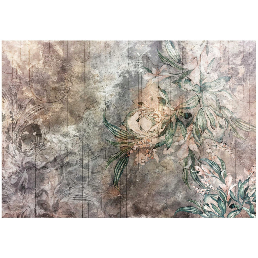 FOTO tapet BETON FLOWERS RETRO VINTAGE SITTING ROOM Bakgrund 400x280