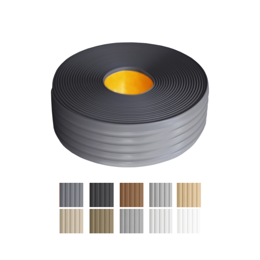 halkskyddslist 35 mm självhäftande, flexibel, mjuk remsa LAP, mörkgrå, 5 m