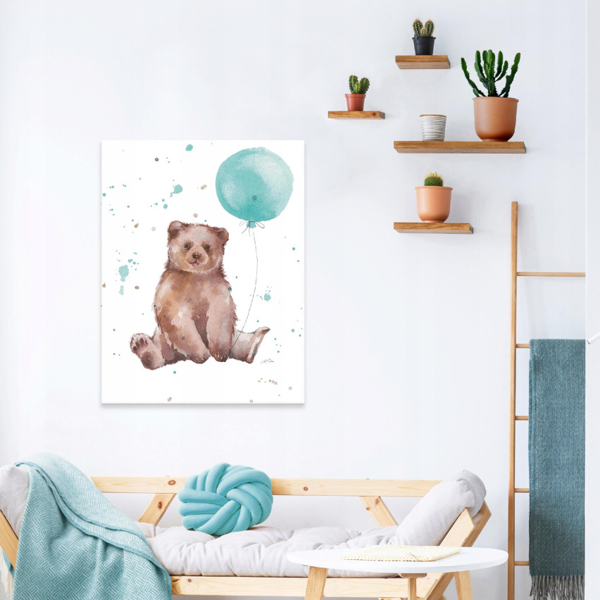 Målning för ett BARNRUM Björn Canvas 60x40