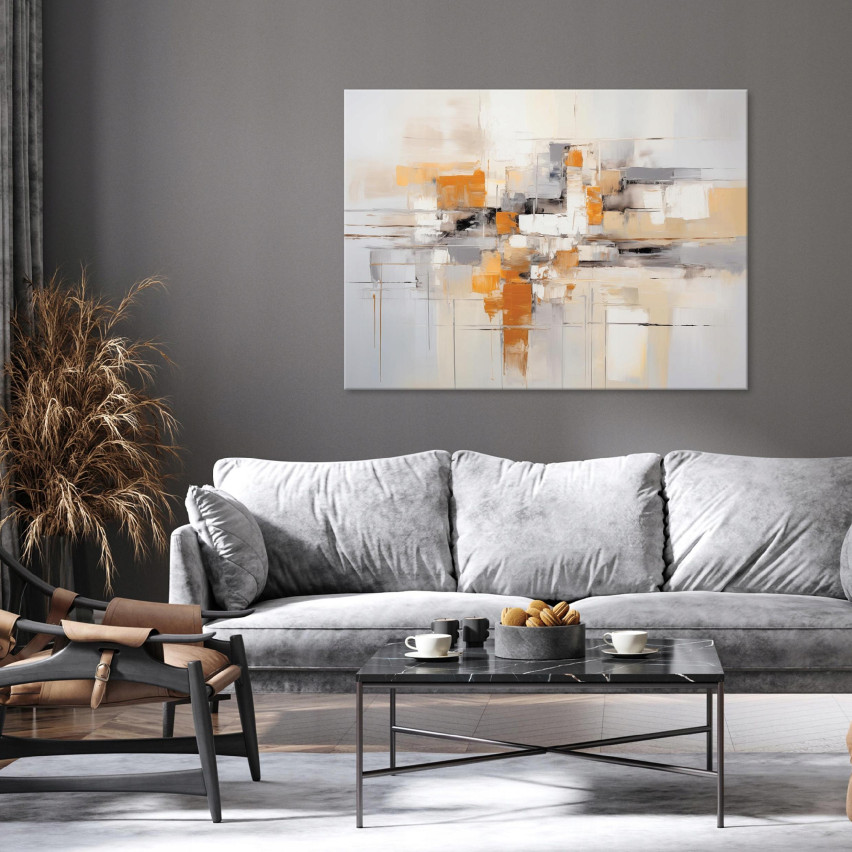 ABSTRAKT MODERN LOFT STORT VARDAGSRUM BILD PÅ Väggplatta 40x30