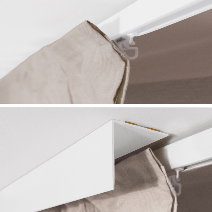 List för gardinstänger PVC gardinskena tak LK, svart