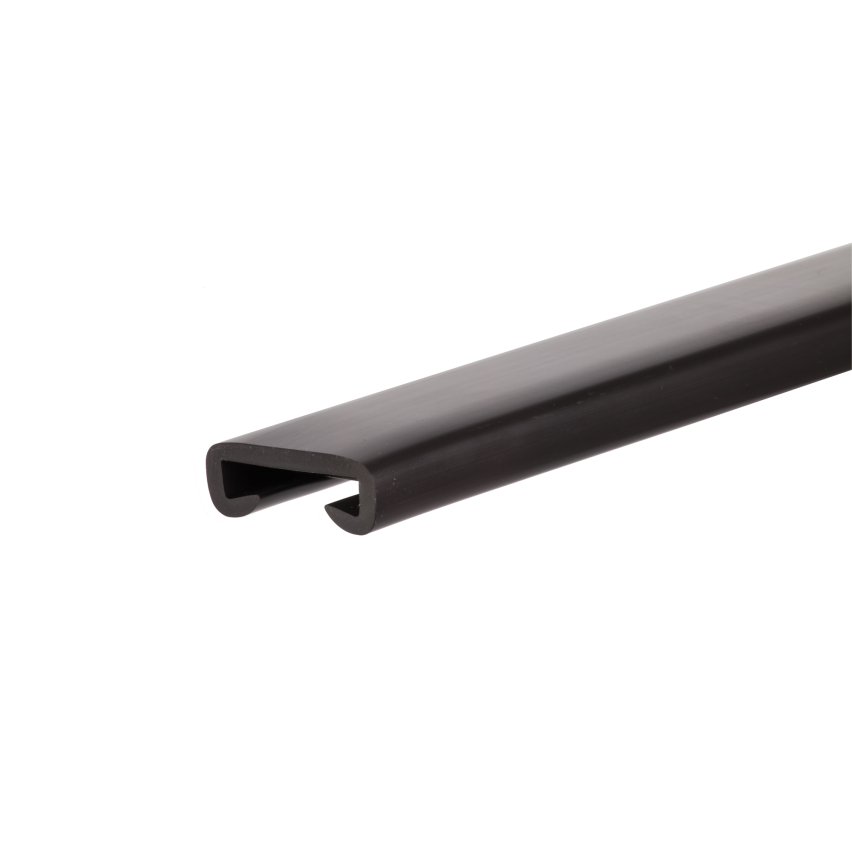 Ledstång trappa PVC PREMIUM 35x8 mm, 1 m, svart, handräcke i mjuk
