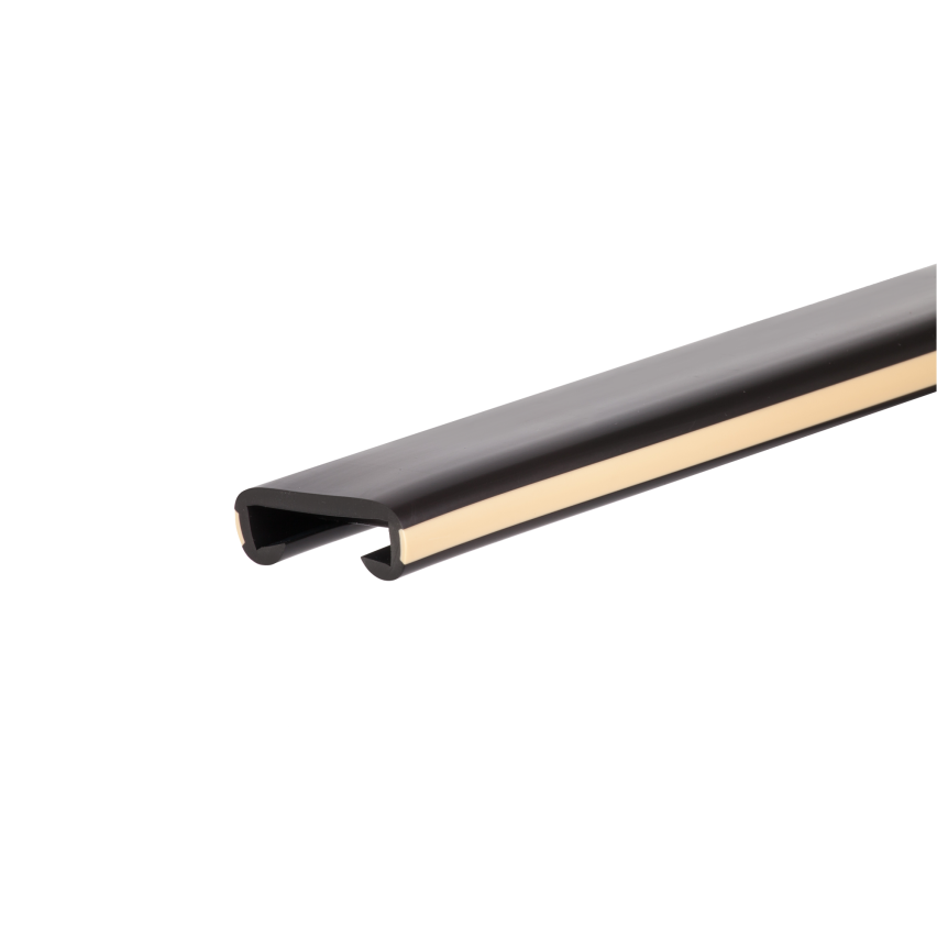 Ledstång trappa PVC LUX  40x8 mm, handräcke i mjuk, svart