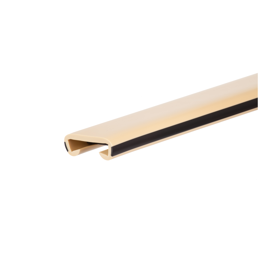 Ledstång trappa PVC LUX  40x8 mm, handräcke i mjuk, svart