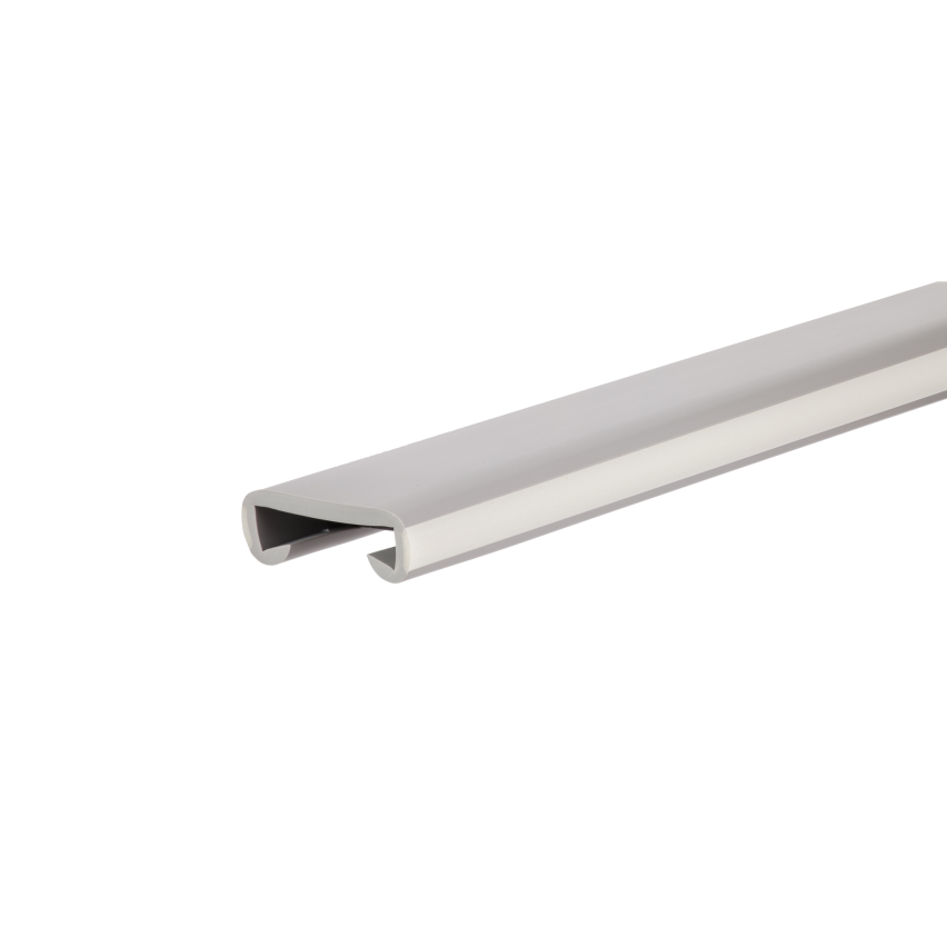 Ledstång trappa PVC FOTO 40x8 mm, fluorescerande handräcke i mjuk, grå, 1 m