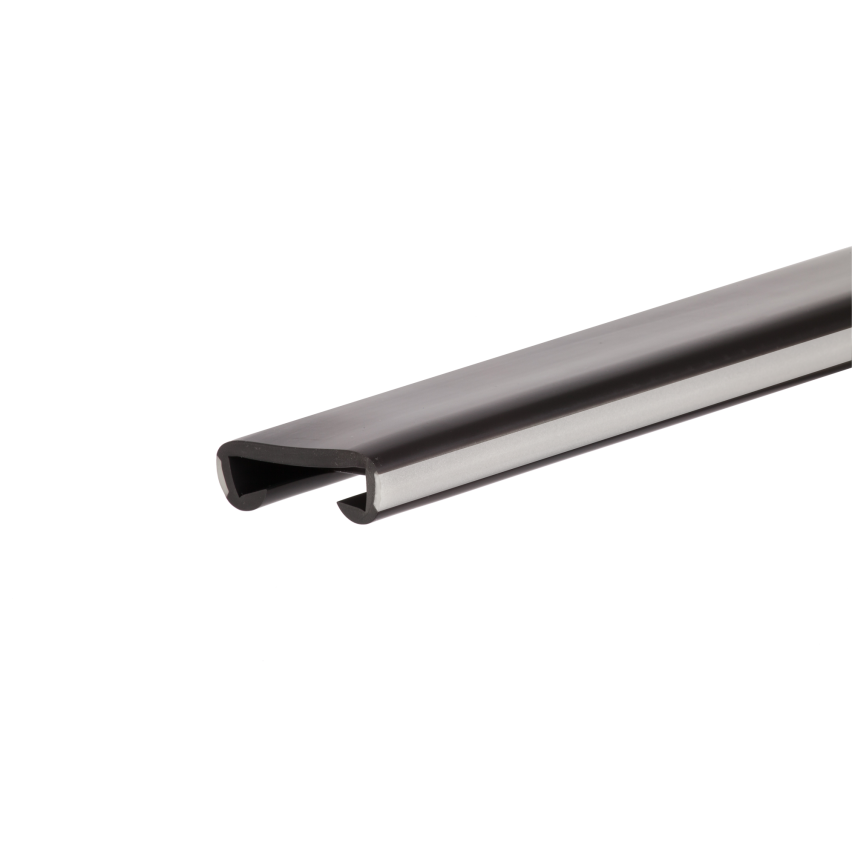 Ledstång trappa PVC FOTO 40x8 mm, fluorescerande handräcke i mjuk, svart, 1 m