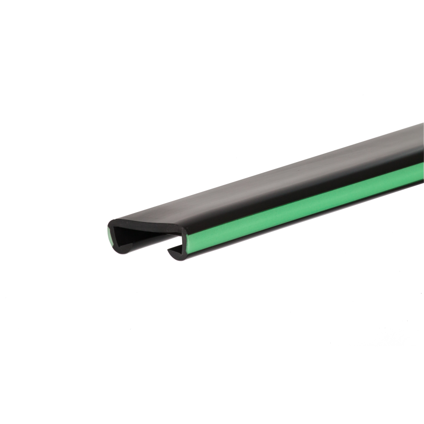 Ledstång trappa PVC FOTO 40x8 mm, fluorescerande handräcke i mjuk, svart, 1 m