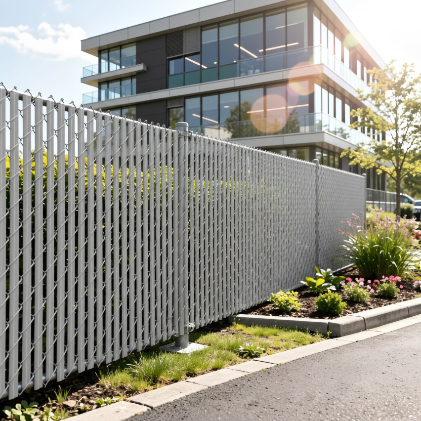 Staket panel för vertikal montering PVC , grå