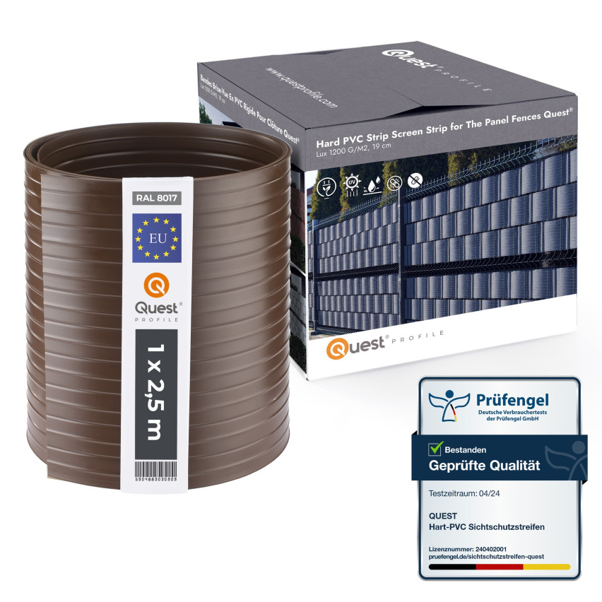 Insynsskydd PVC för trädgården och balkongen  UV-beständig, 900 g/m2, brun