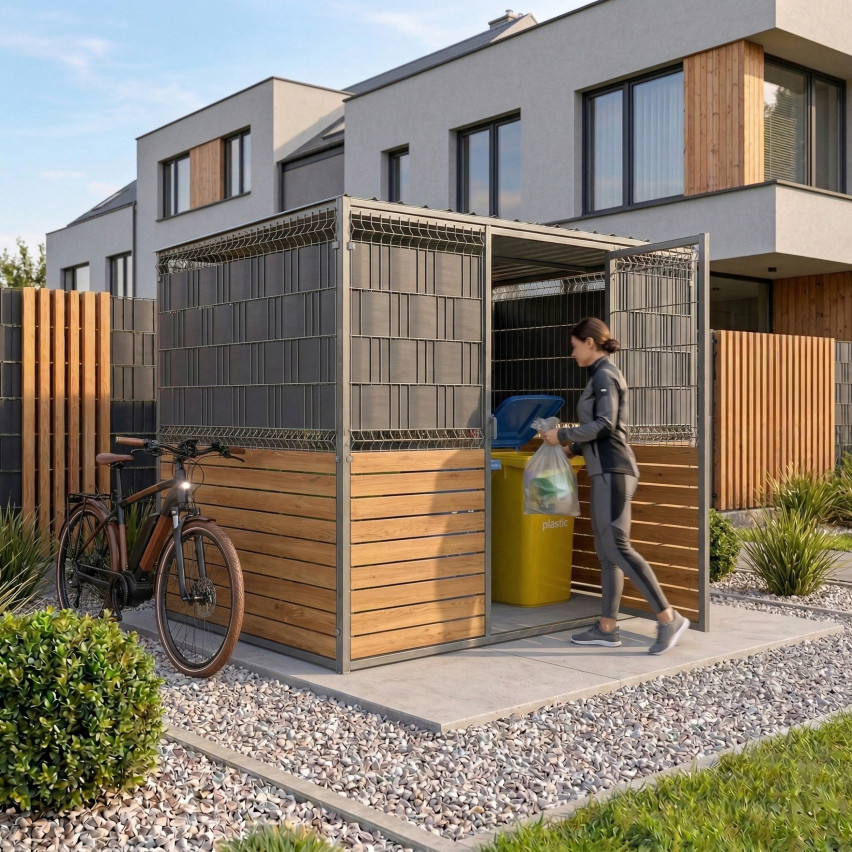 Insynsskydd PVC för trädgården och balkongen  UV-beständig, 900 g/m2, grå