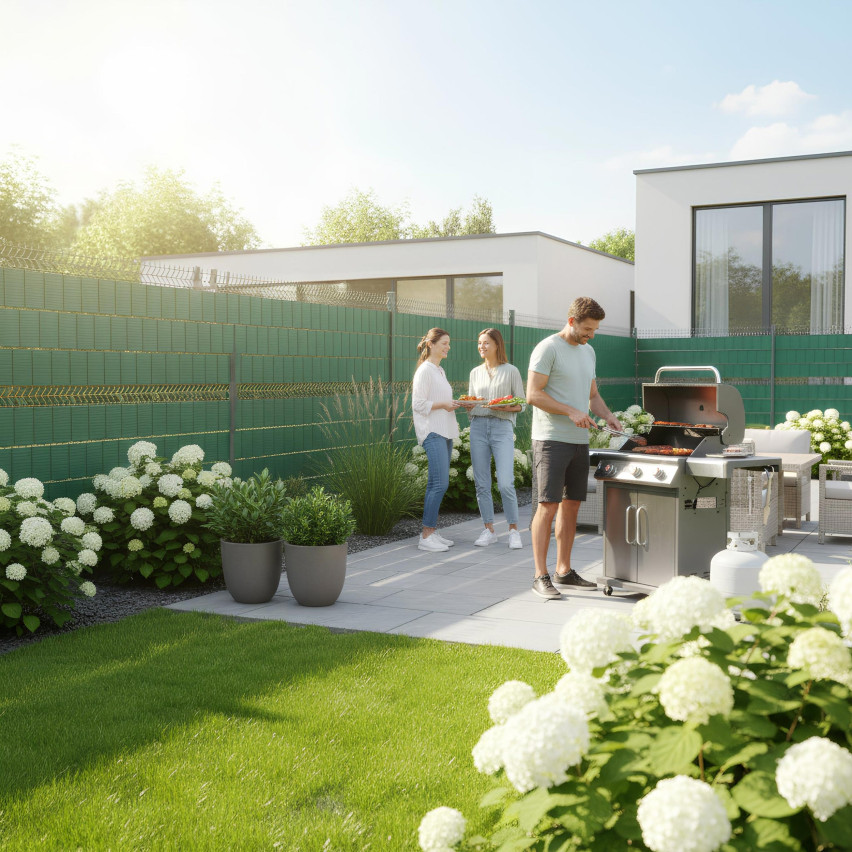 Insynsskydd PVC för trädgården och balkongen  UV-beständig, 900 g/m2, brun