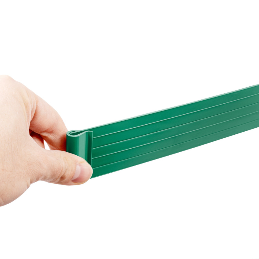 Klämma för fastsättning av panelremsa - staketband, grön