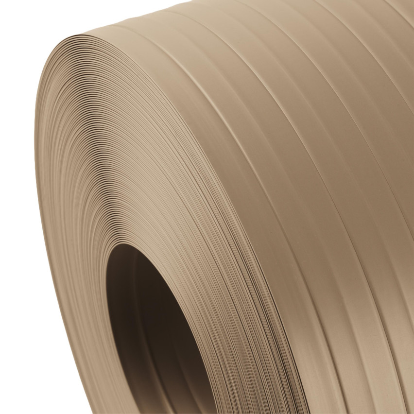 PVC-staketband 10 cm, smal list för premium panelstaket, 900 g/m2, beige RAL 1019