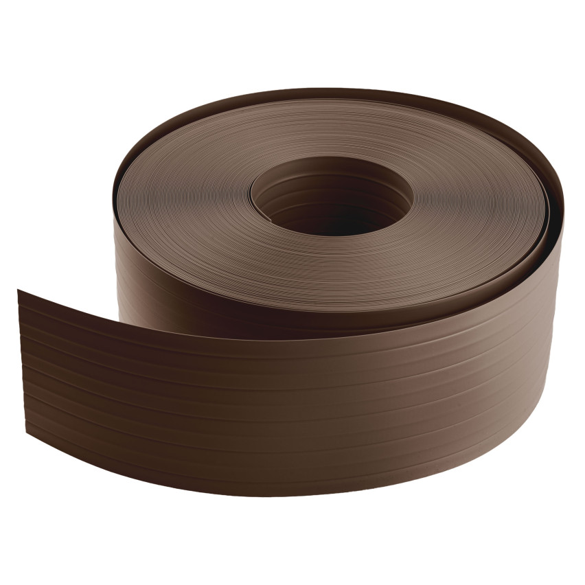 PVC-staketband 10 cm, smal list för premium panelstaket, 900 g/m2, brun RAL 8017