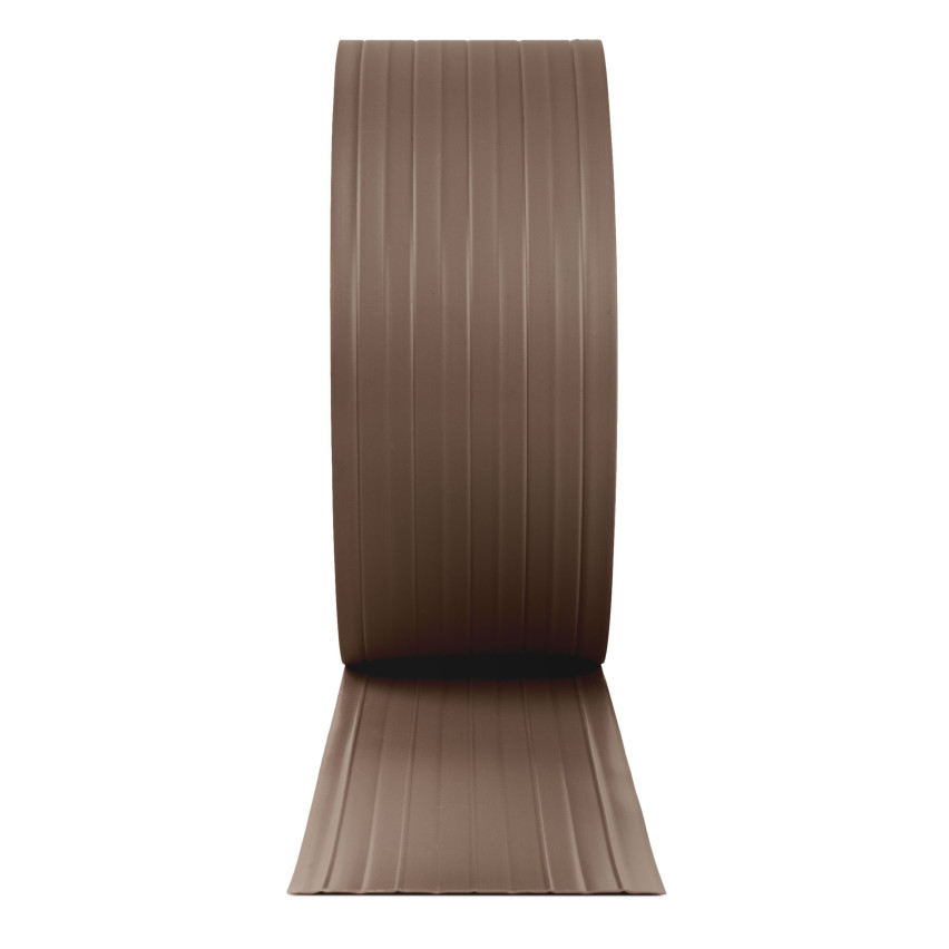 PVC-staketband 10 cm, smal list för premium panelstaket, 900 g/m2, brun RAL 8017