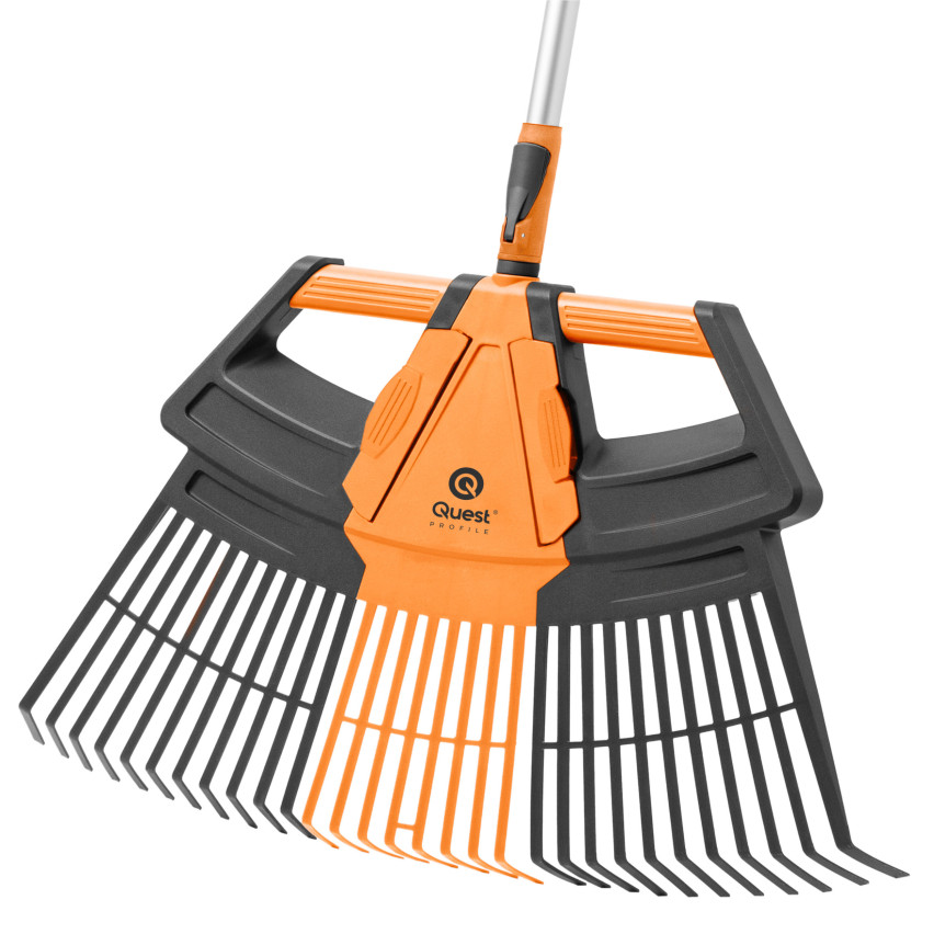 Teleskopisk trädgårdskratta för löv och gräs – 3i1 – QUEST trädgårdssystem