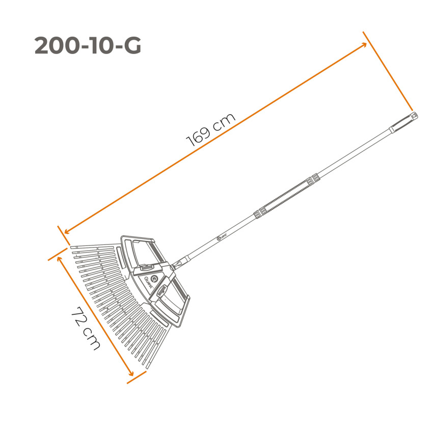 Teleskopisk trädgårdskratta för löv och gräs – 3i1 – QUEST trädgårdssystem