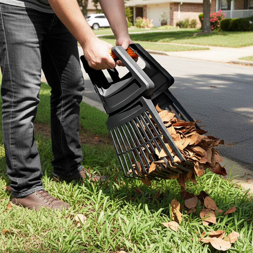 Teleskopisk trädgårdskratta för löv och gräs – 3i1 – QUEST trädgårdssystem